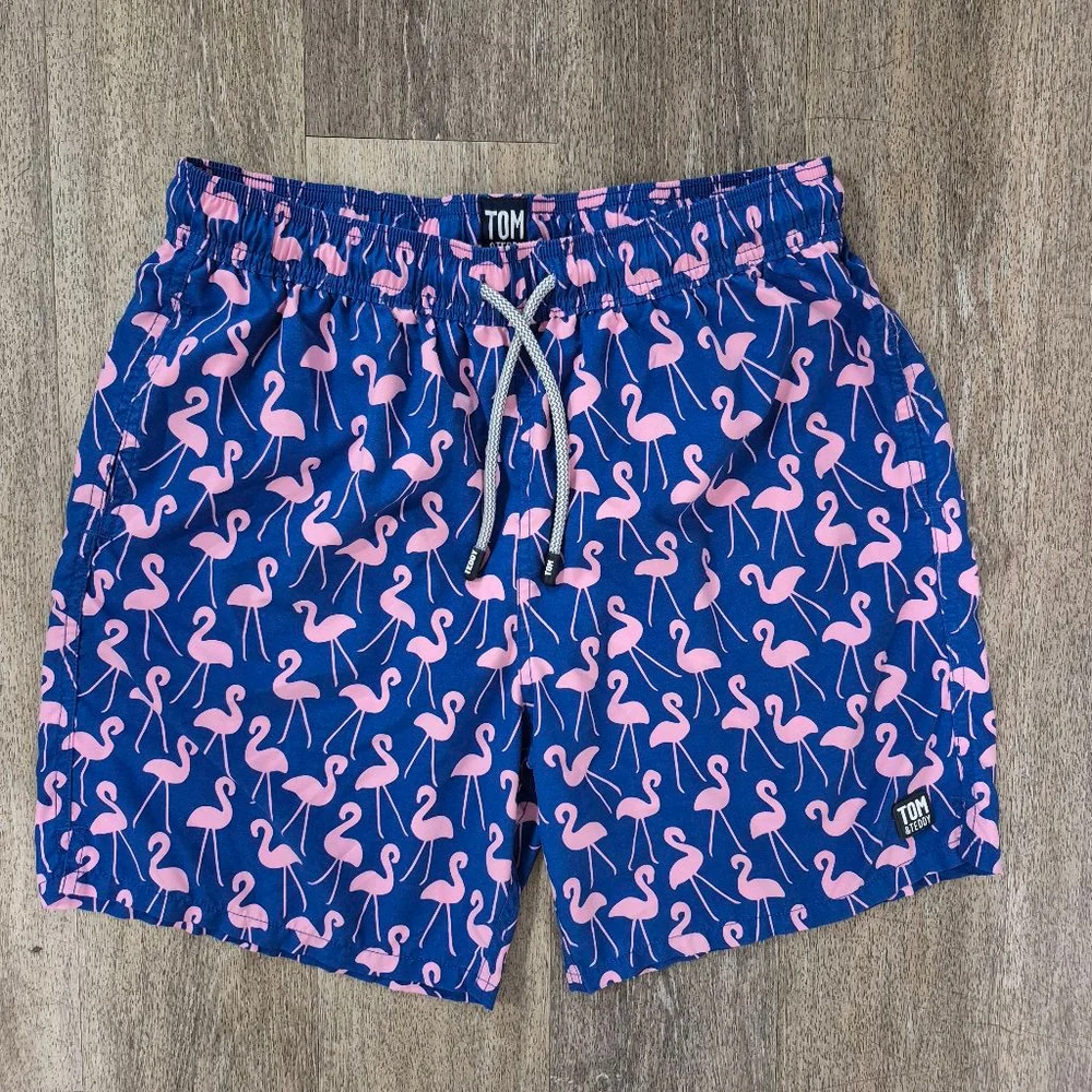 Tom & Teddy‎ Swim Trunks, Size L, Blue Pink